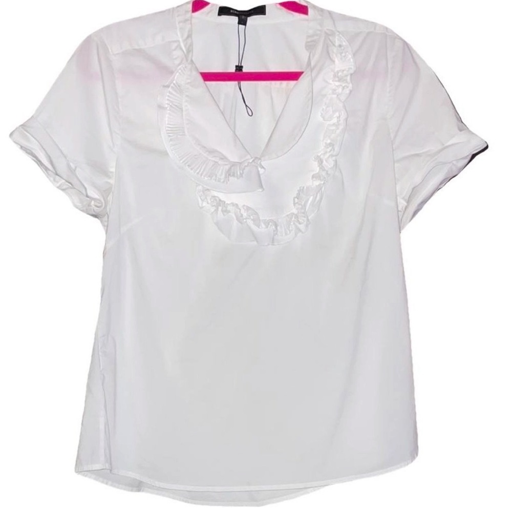 BCBGMAXAZRIA White Ruffled Women's Top